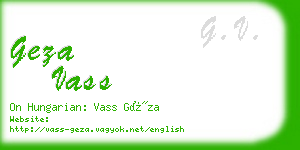 geza vass business card